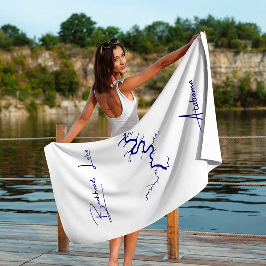 lifestyle image of Bankhead Lake Alabama Beach Towel