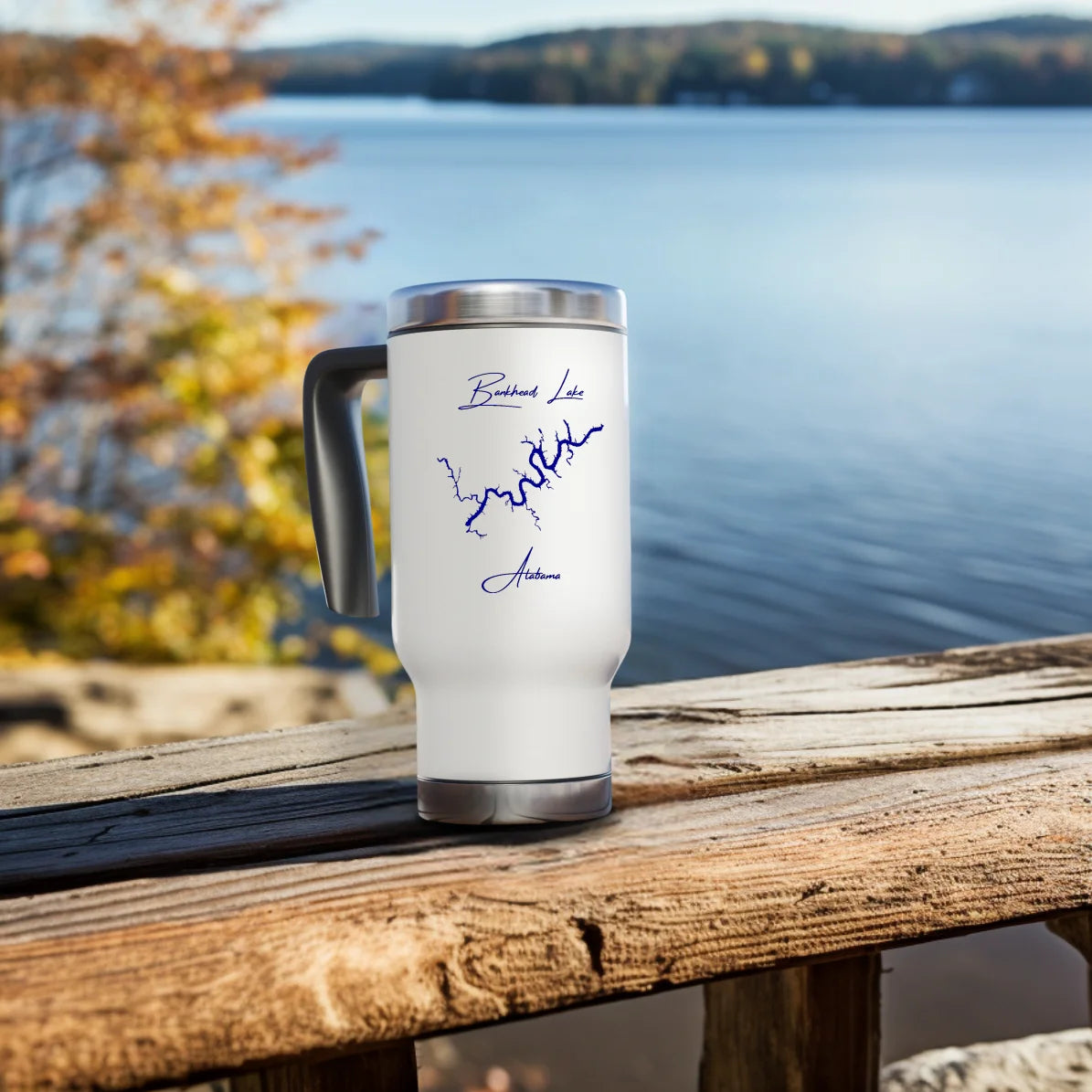 lifestyle image of Bankhead Lake Alabama Travel Mug