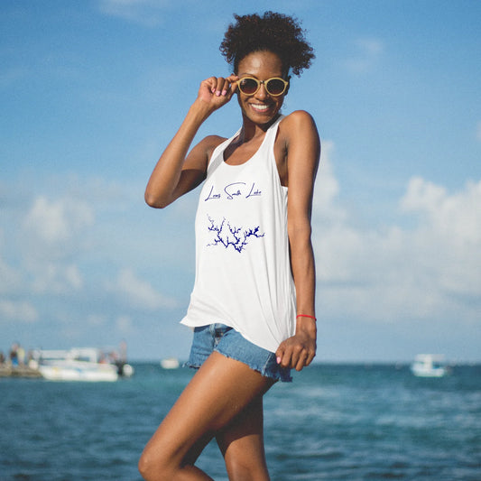 lifestyle image of Lewis Smith Lake Alabama Racerback-Tank