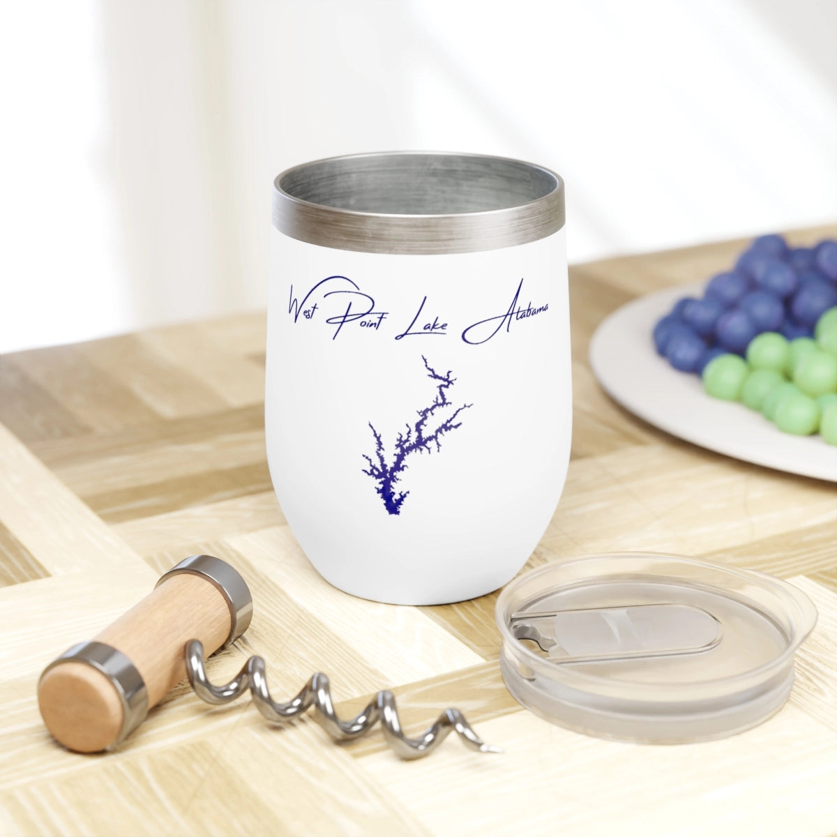 Alabama  West Point Lake  Wine Tumbler lifestyle view