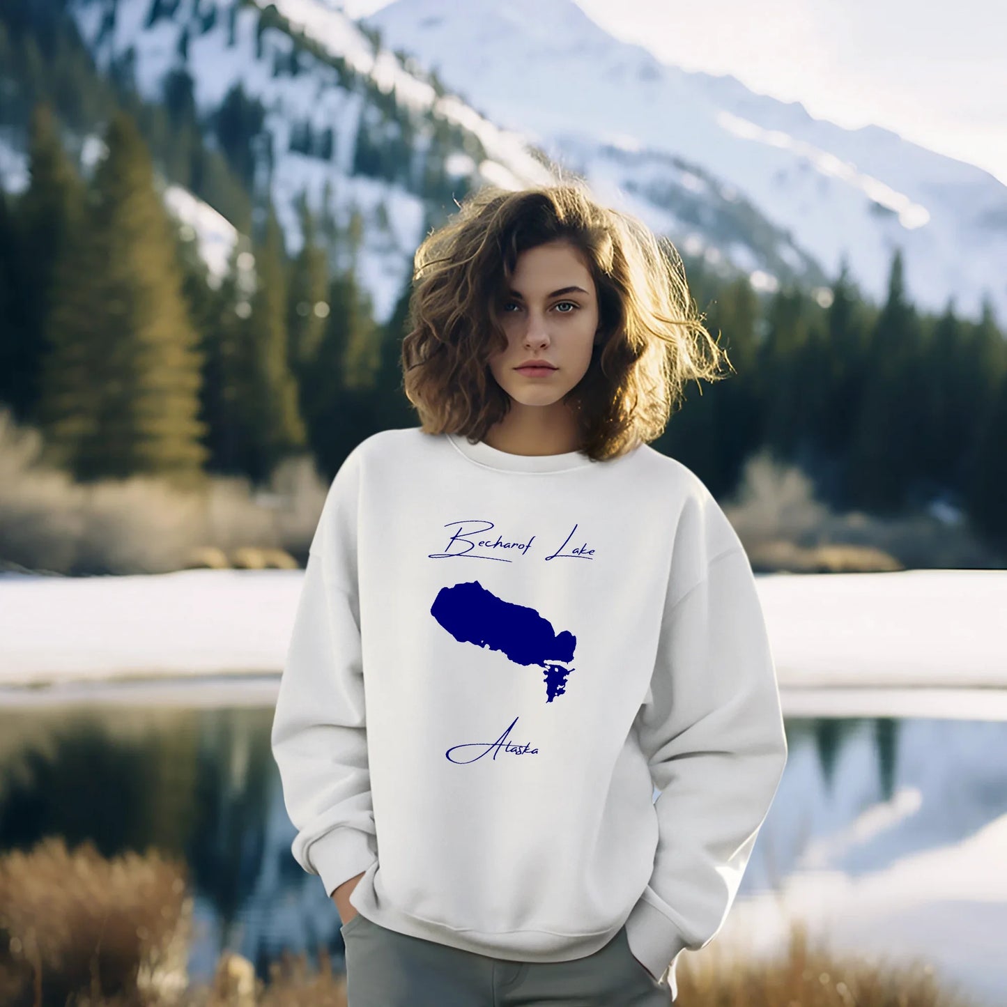 lifestyle image of Becharof Lake Alaska Sweatshirt