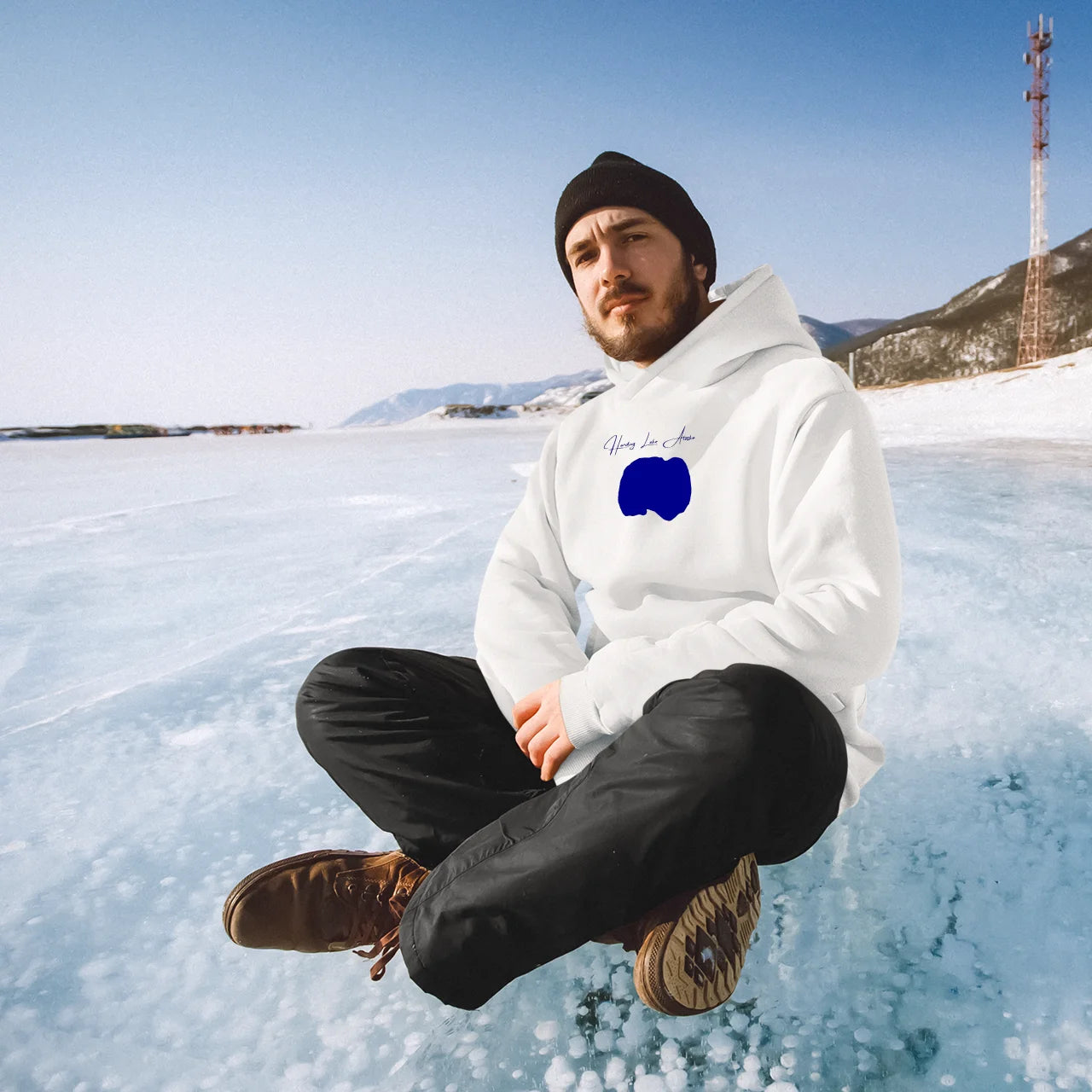 lifestyle image of Harding Lake Alaska Hoodie