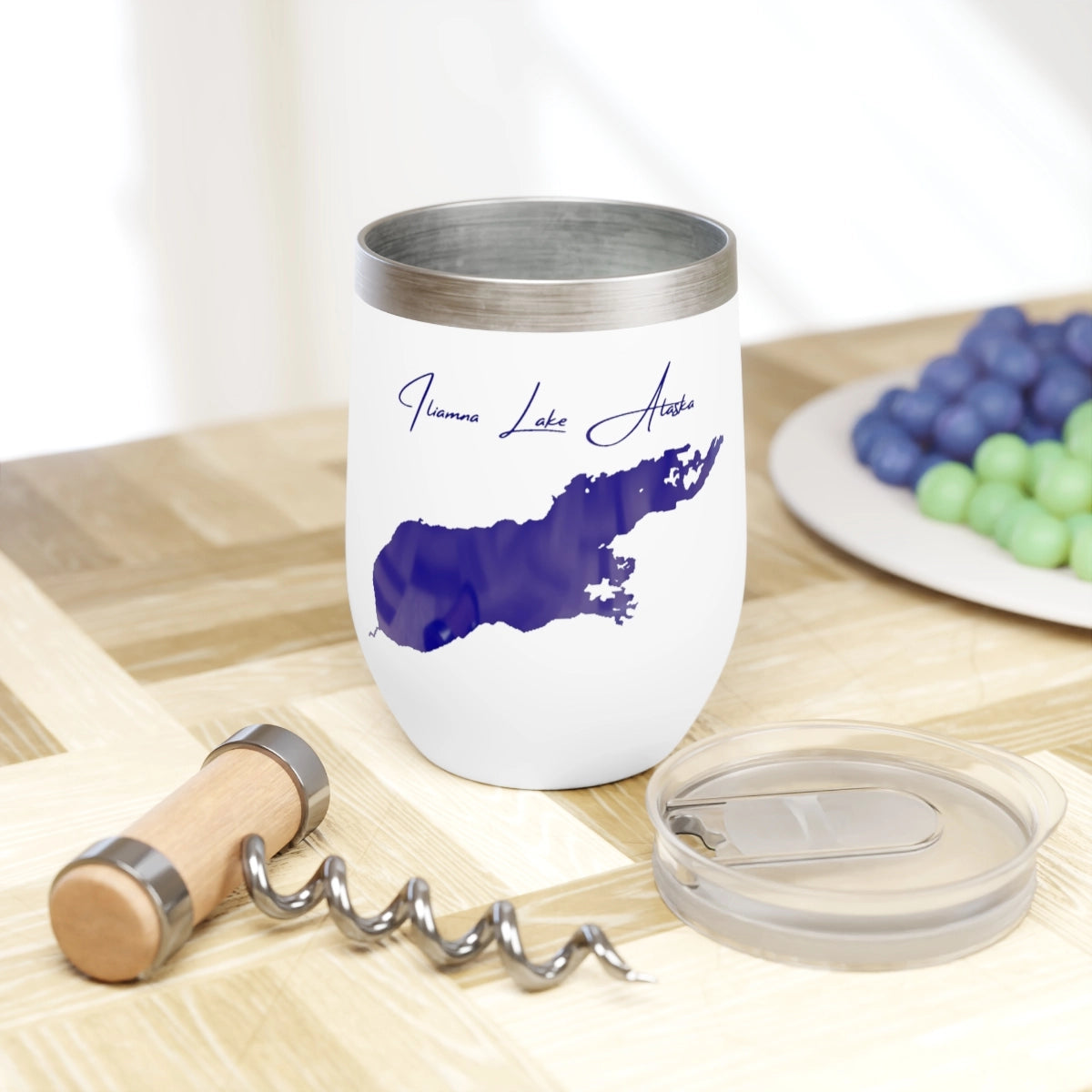 Alaska  Iliamna Lake  Wine Tumbler lifestyle view