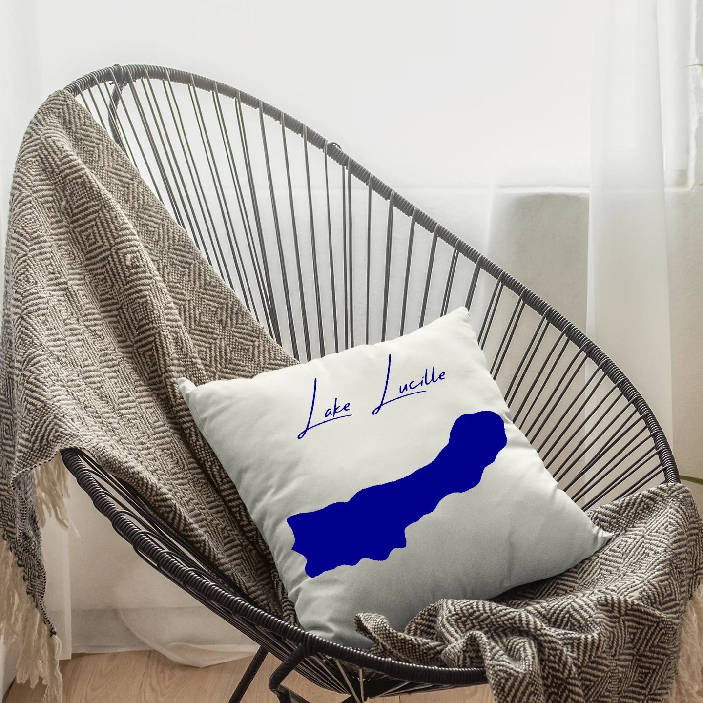 Alaska Lake Lucille  Pillow lifestyle view