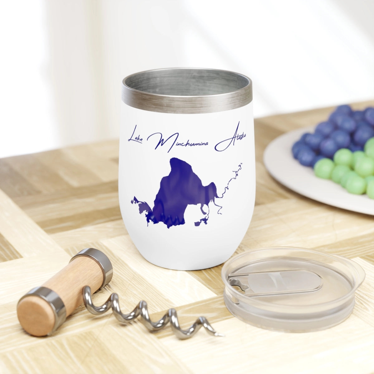 Alaska  Lake Minchumina  Wine Tumbler lifestyle view