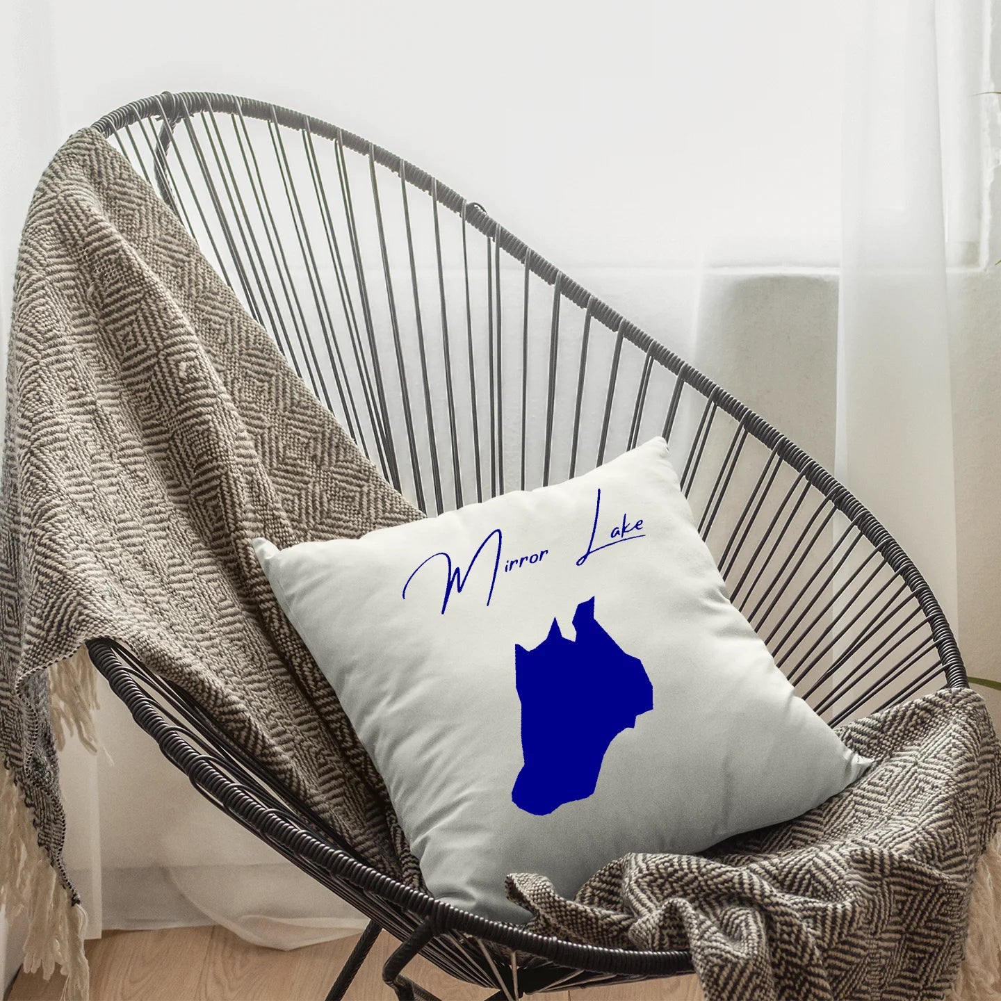 lifestyle image of Mirror Lake Alaska Pillow