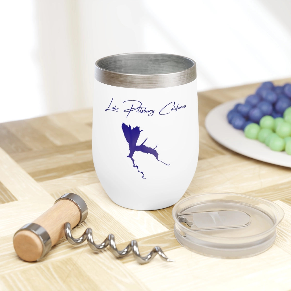 California  Lake Pillsbury  Wine Tumbler lifestyle view