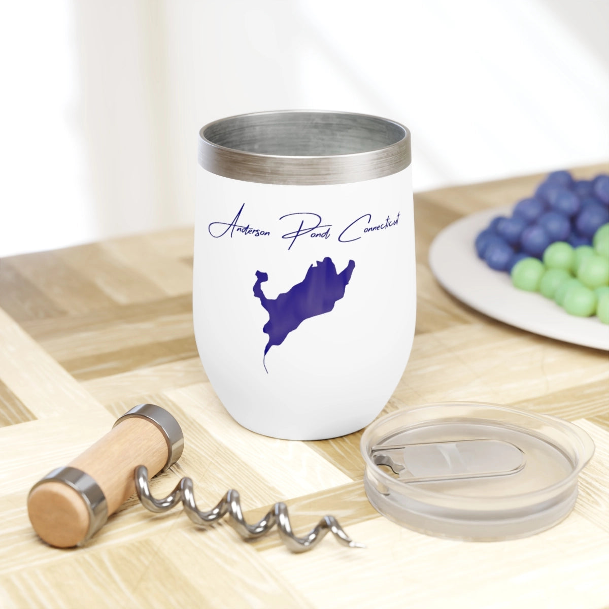 Connecticut  Anderson Pond  Wine Tumbler lifestyle view