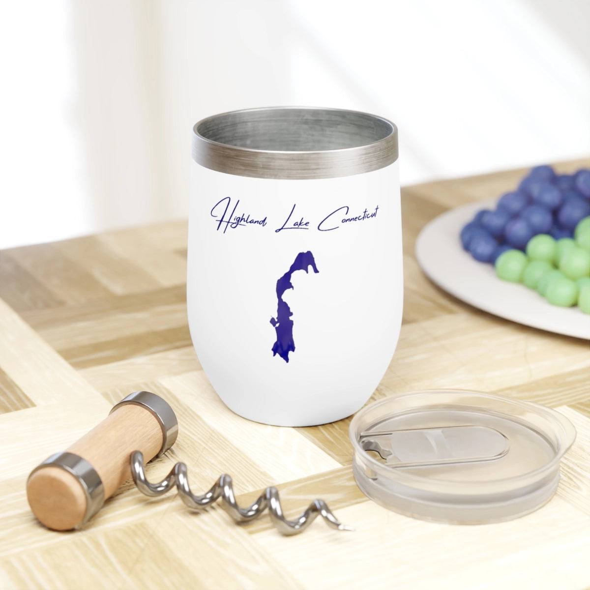 Connecticut  Highland Lake  Wine Tumbler lifestyle view