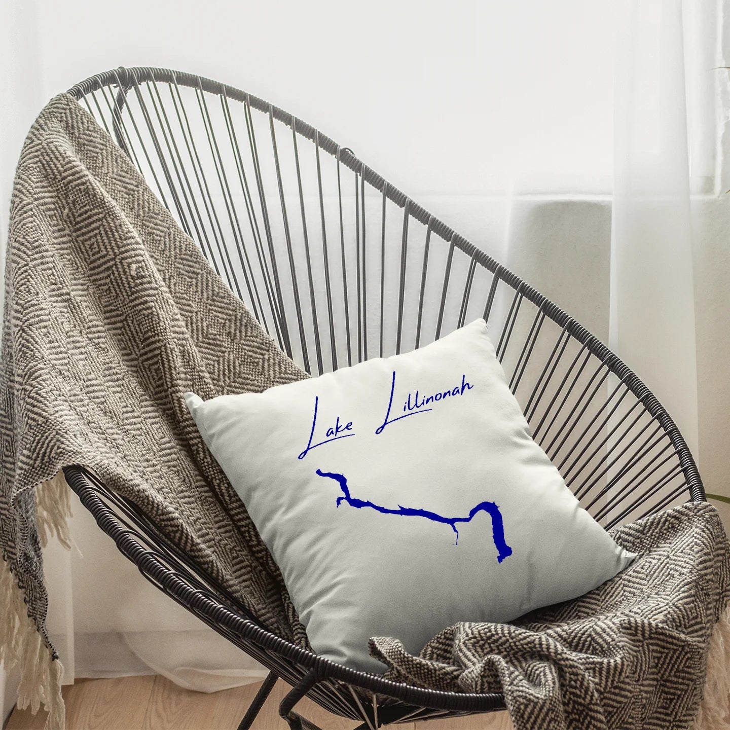 lifestyle image of Lake Lillinonah Connecticut Pillow