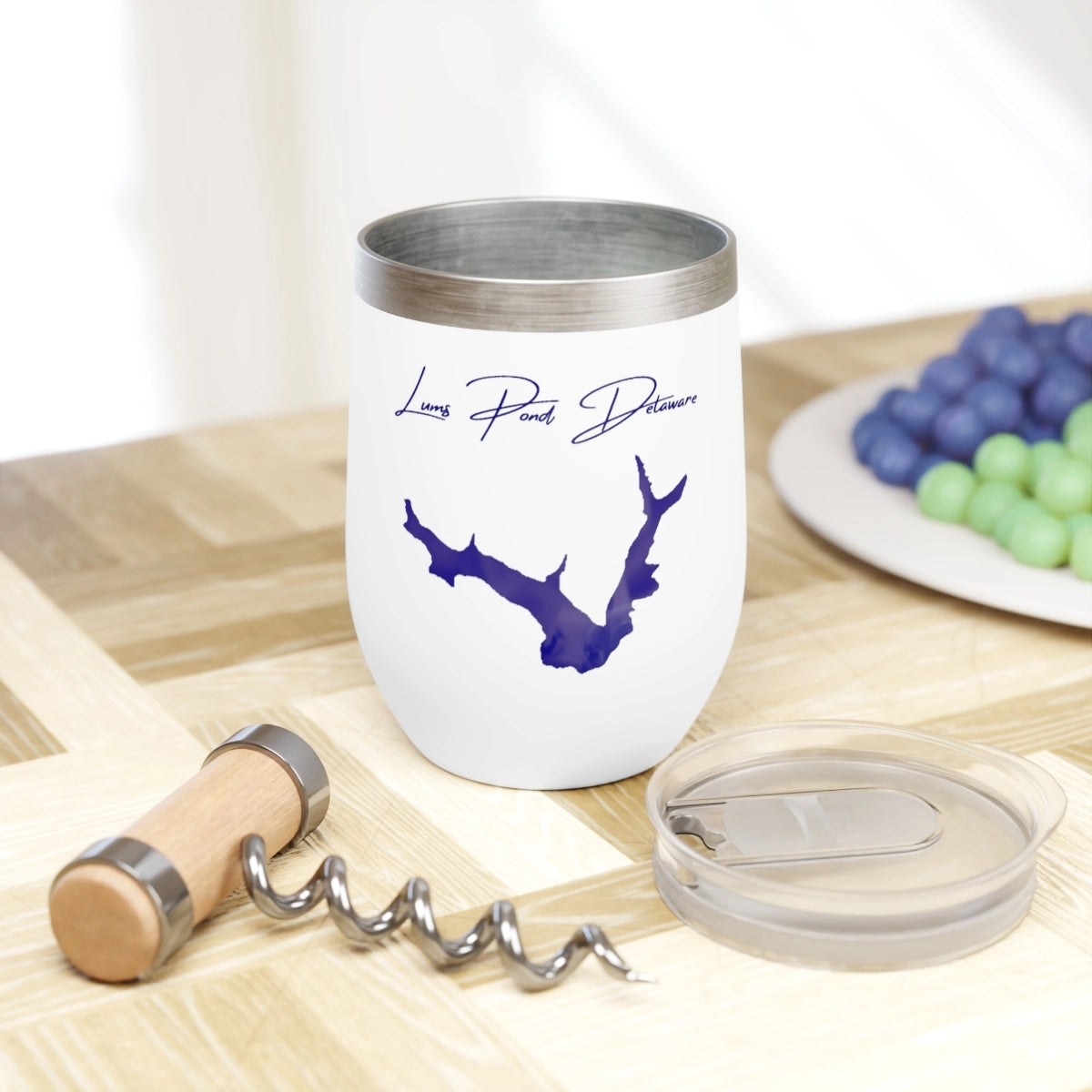 Delaware Lums Pond  Wine Tumbler lifestyle view