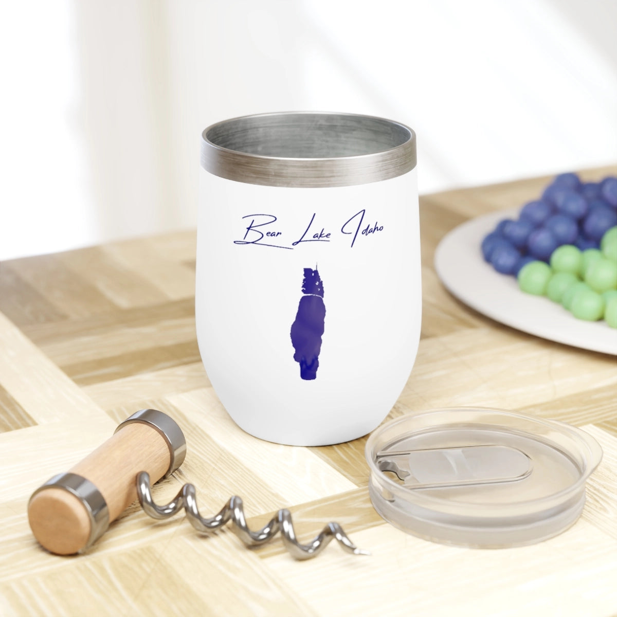 Idaho Bear Lake  Wine Tumbler lifestyle view