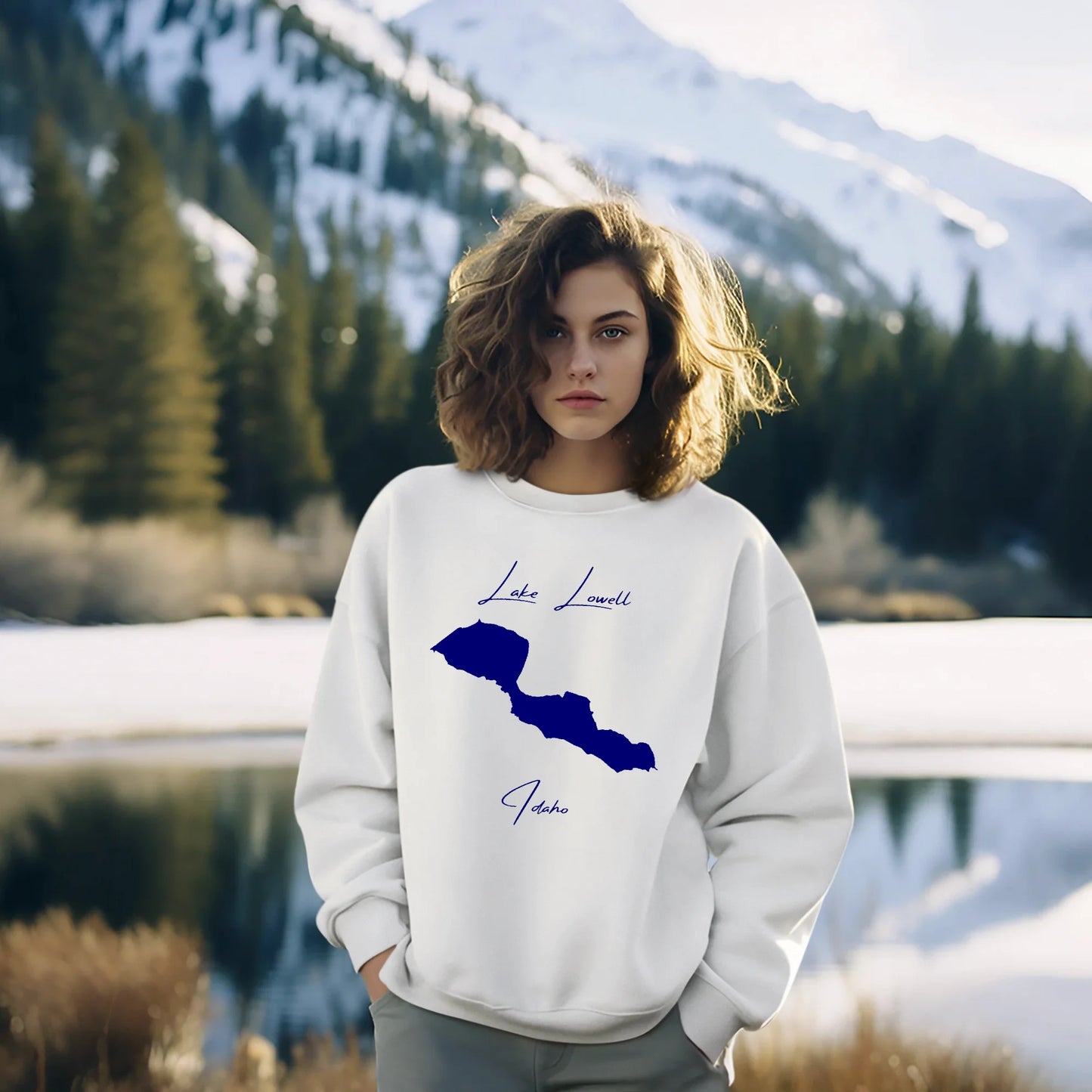 lifestyle image of Lake Lowell Idaho Sweatshirt