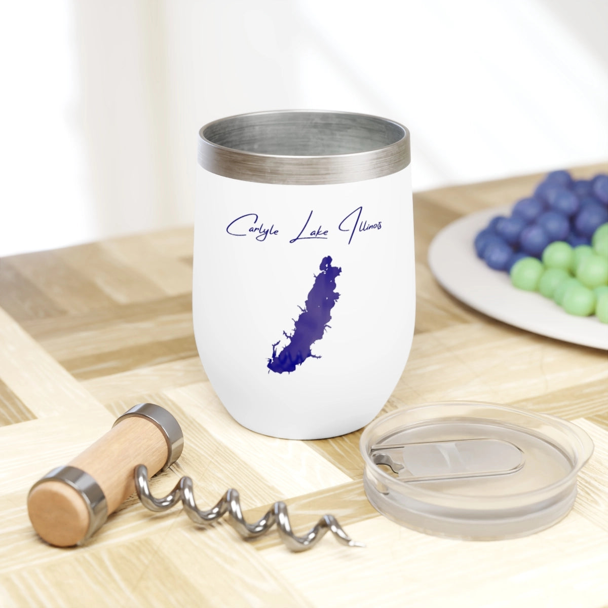 Illinois  Carlyle Lake  Wine Tumbler lifestyle view