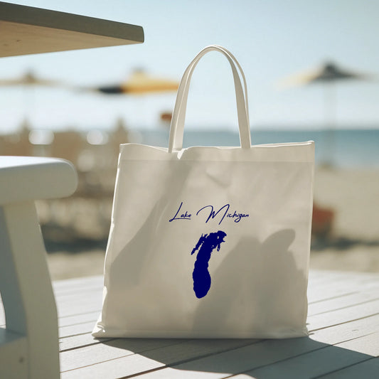 lifestyle image of Lake Michigan Illinois Tote Bag