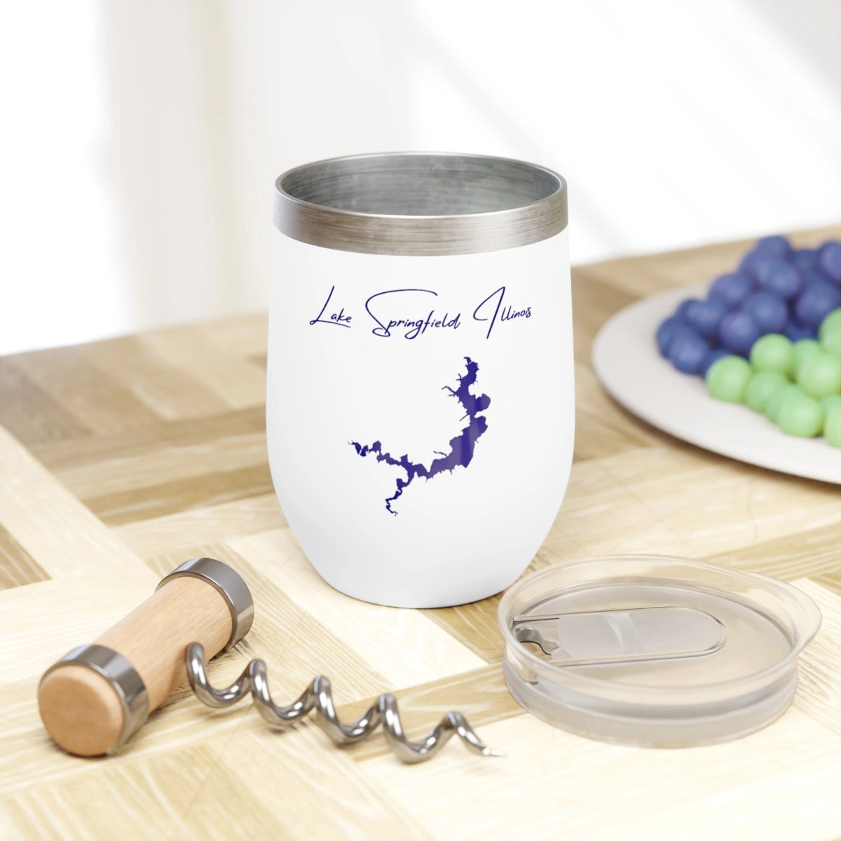 Illinois Lake Springfield  Wine Tumbler lifestyle view