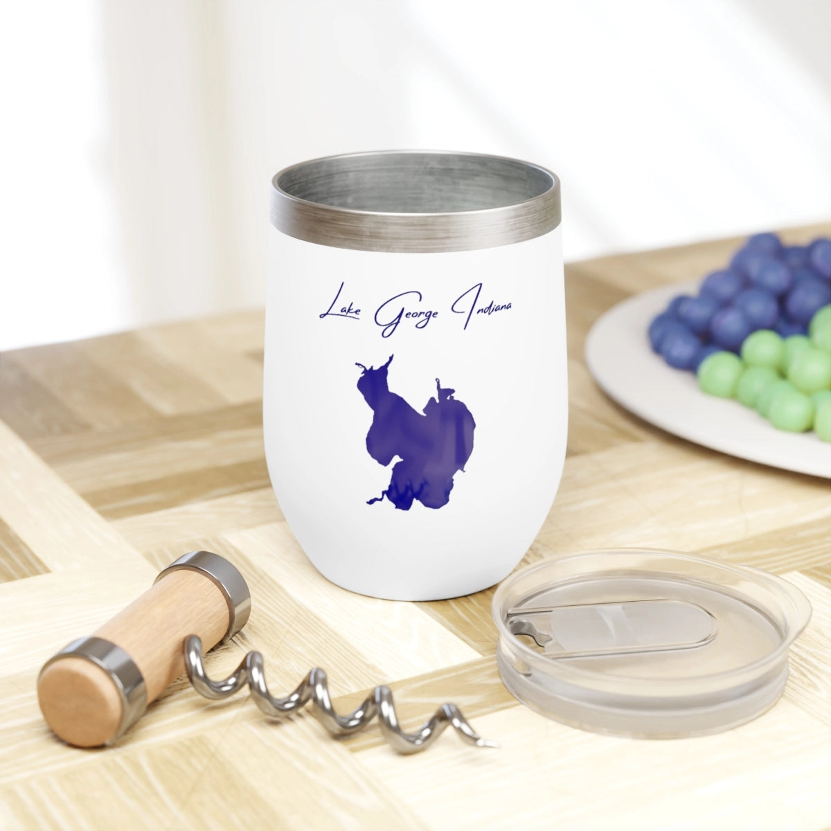 Indiana Lake George  Wine Tumbler lifestyle view