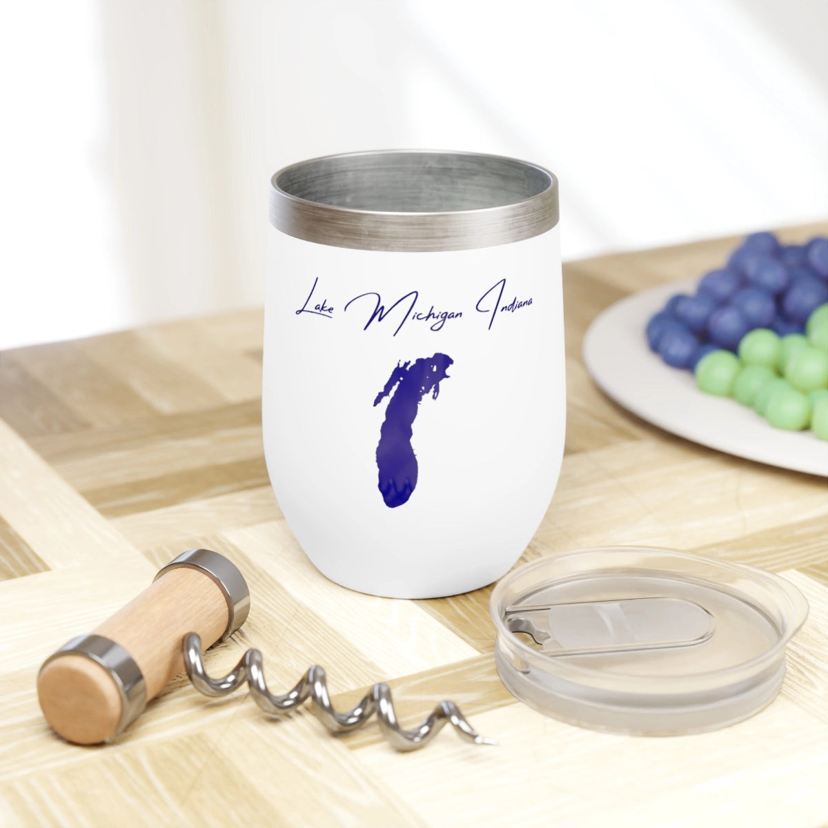 Indiana Lake Michigan  Wine Tumbler lifestyle view