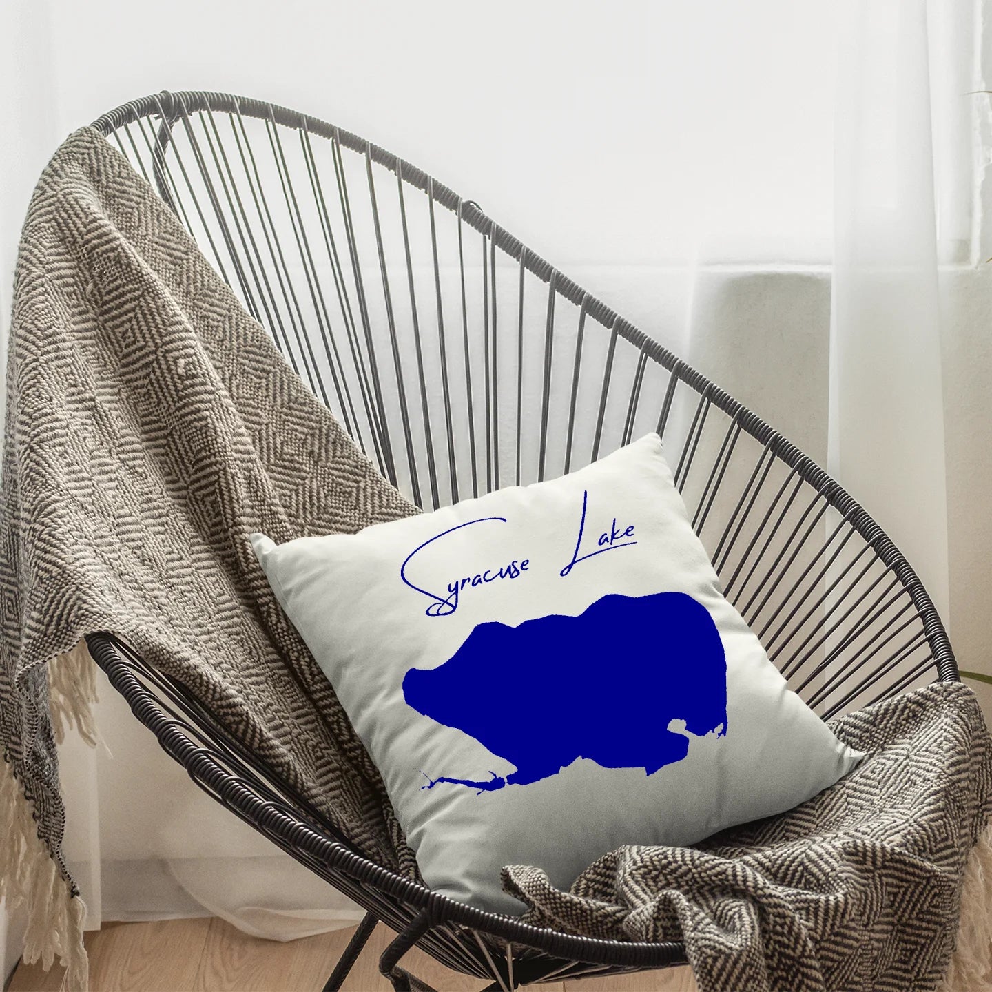 Indiana Syracuse Lake  Pillow lifestyle view