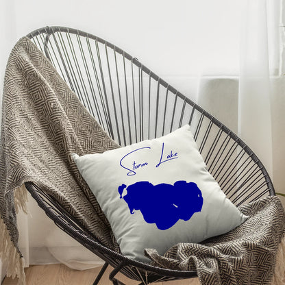 lifestyle image of Storm Lake Iowa Pillow