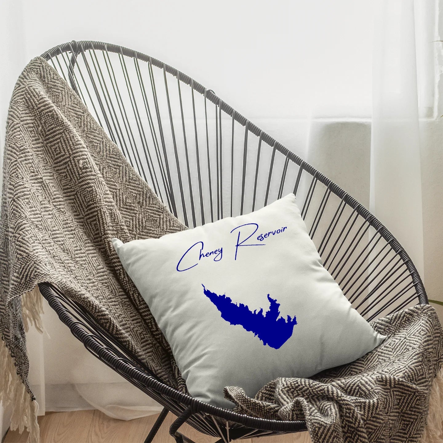 Kansas Cheney Reservoir  Pillow lifestyle view