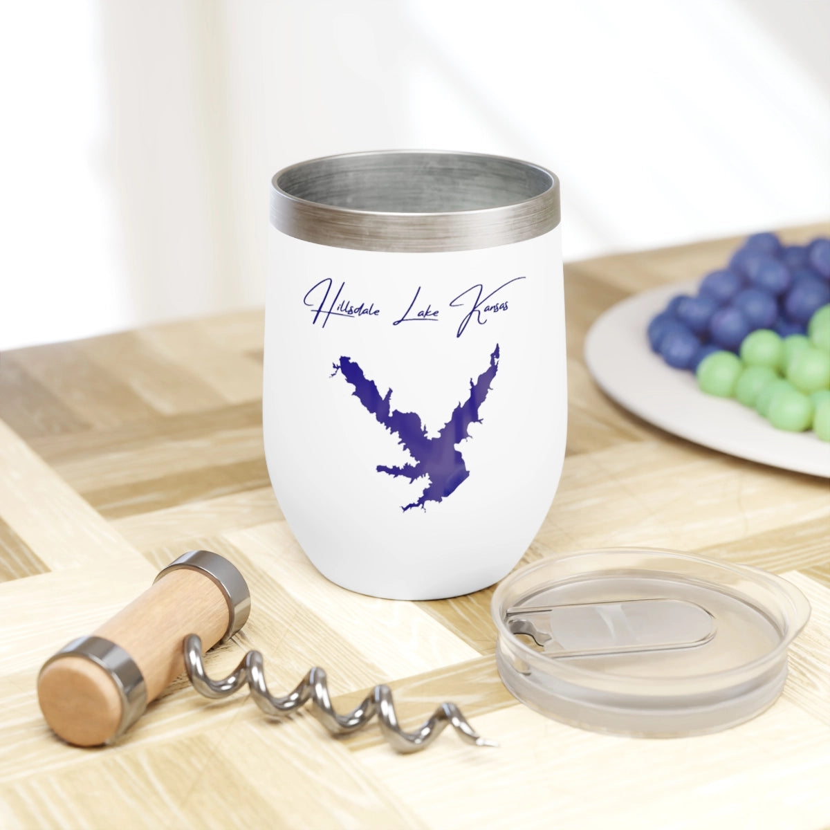 Kansas Hillsdale Lake  Wine Tumbler lifestyle view