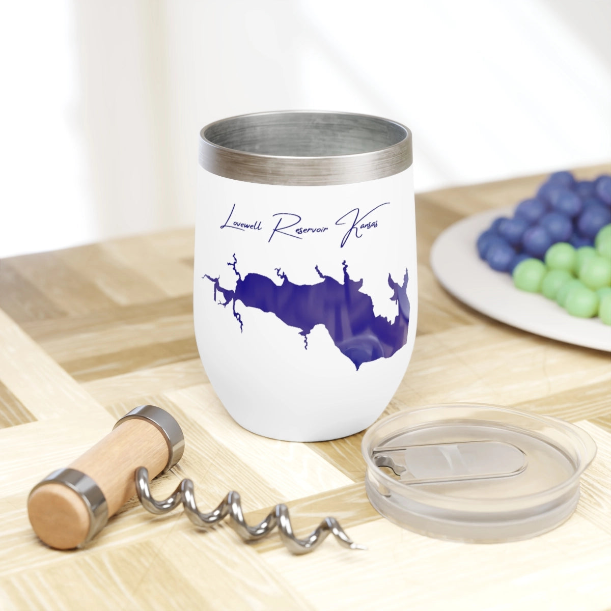 Kansas Lovewell Reservoir  Wine Tumbler lifestyle view