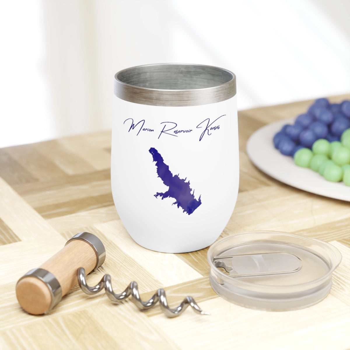 Kansas Marion Reservoir  Wine Tumbler lifestyle view