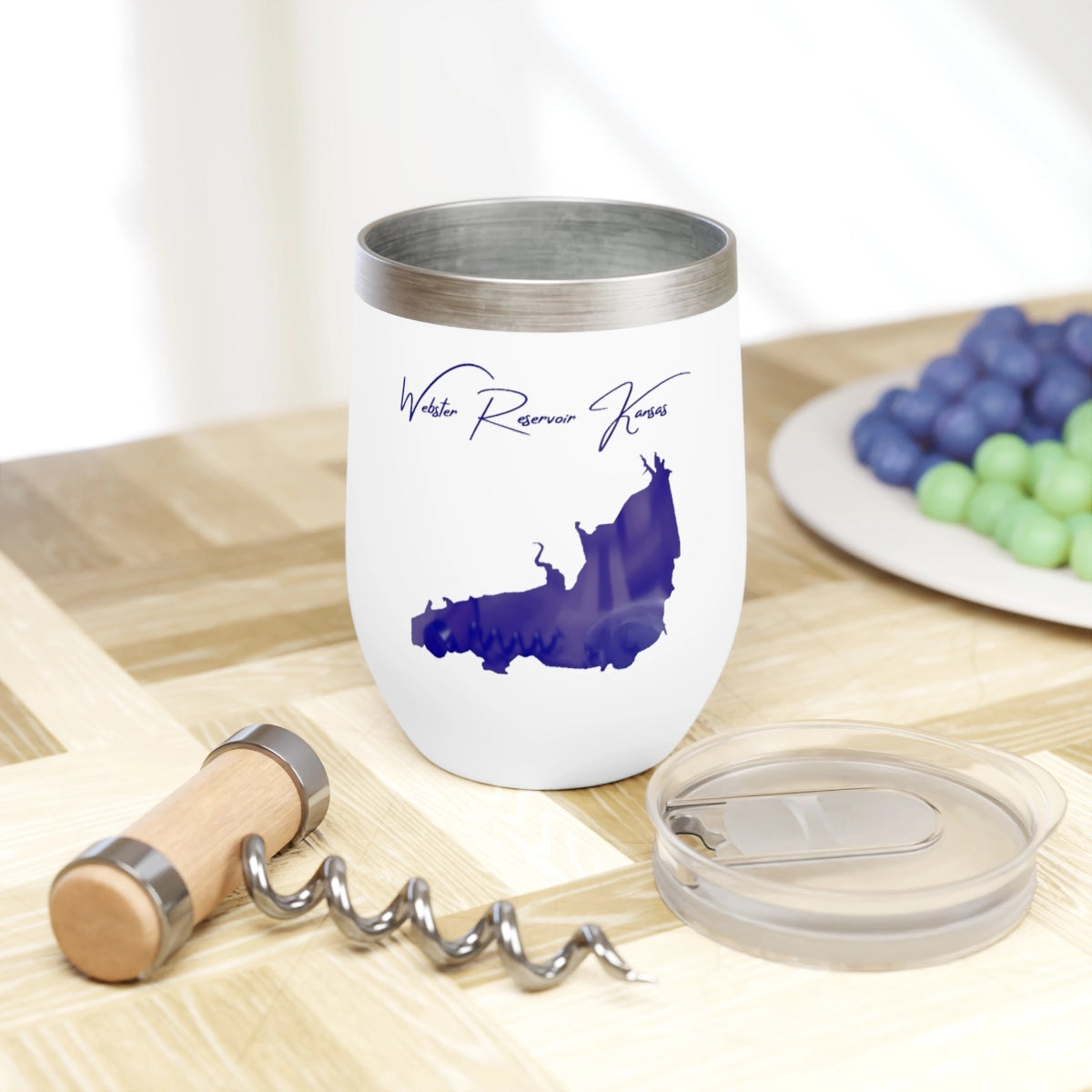 Kansas  Webster Reservoir  Wine Tumbler lifestyle view