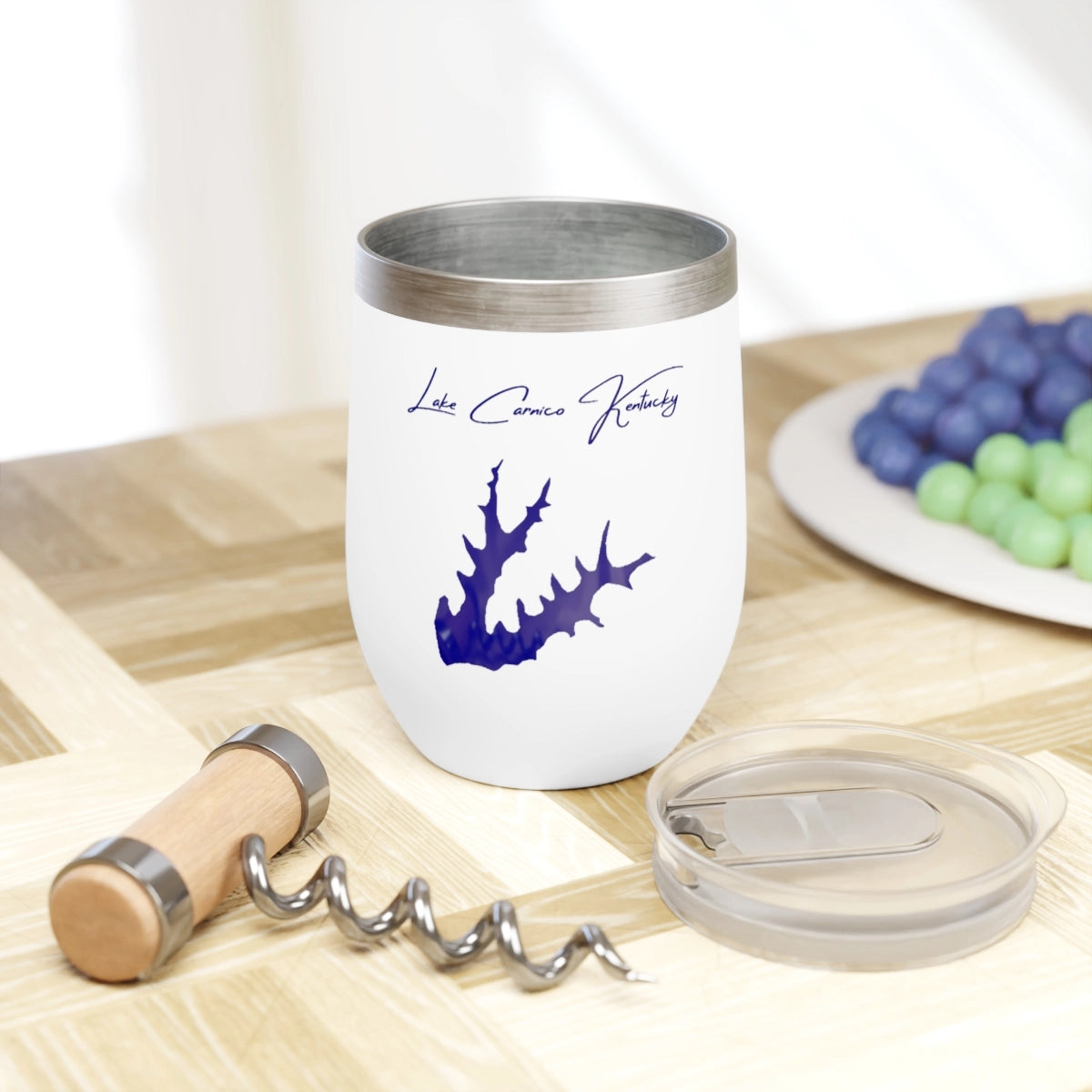 Kentucky Lake Carnico  Wine Tumbler lifestyle view