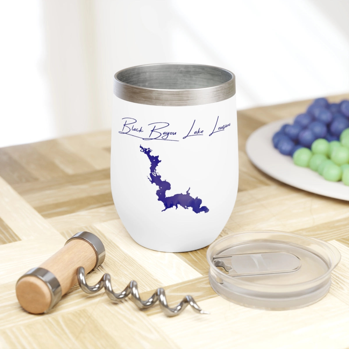 Louisiana Black Bayou Lake  Wine Tumbler lifestyle view