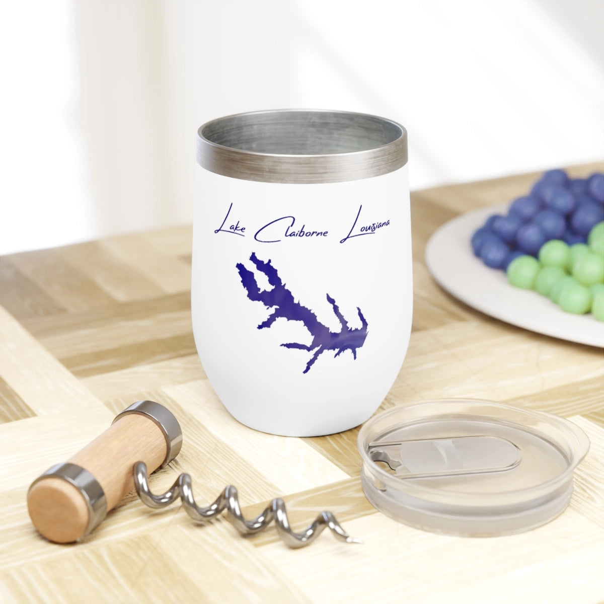 Louisiana  Lake Claiborne  Wine Tumbler lifestyle view