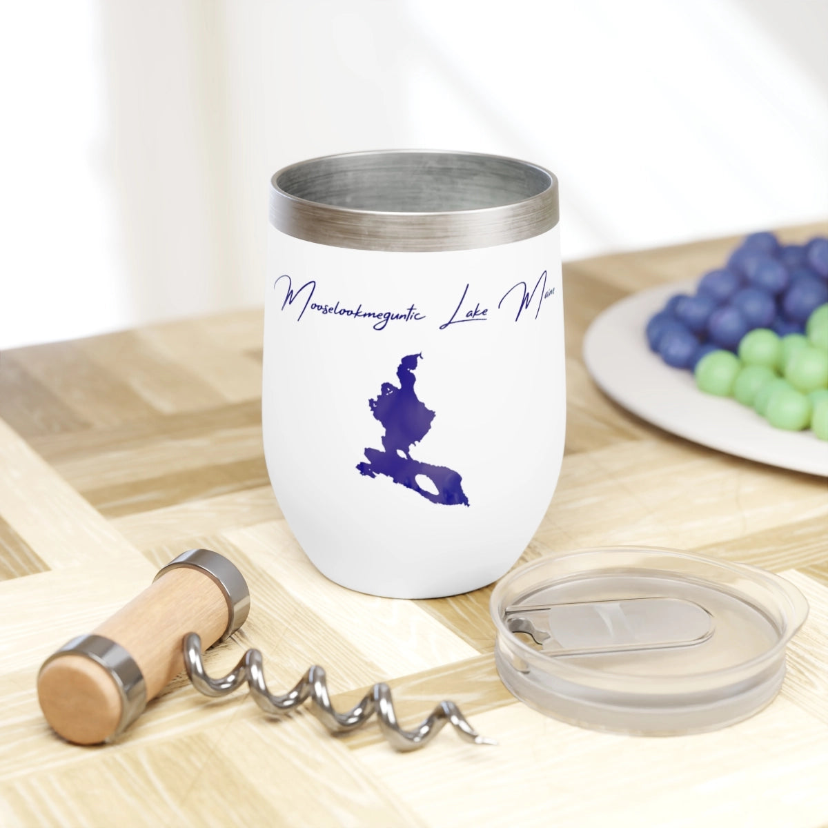 Maine  Mooselookmeguntic Lake  Wine Tumbler lifestyle view