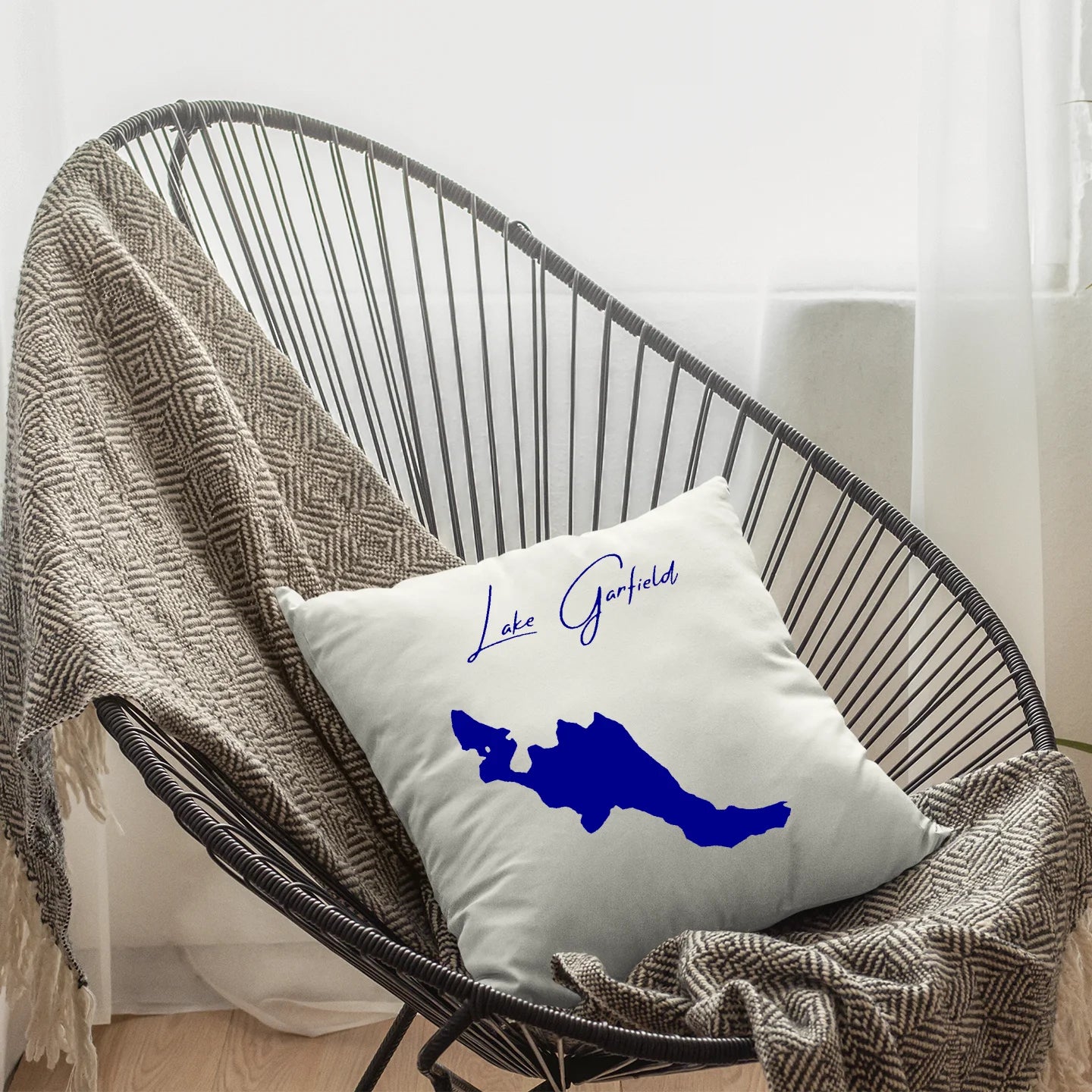 Massachusetts Lake Garfield  Pillow lifestyle view