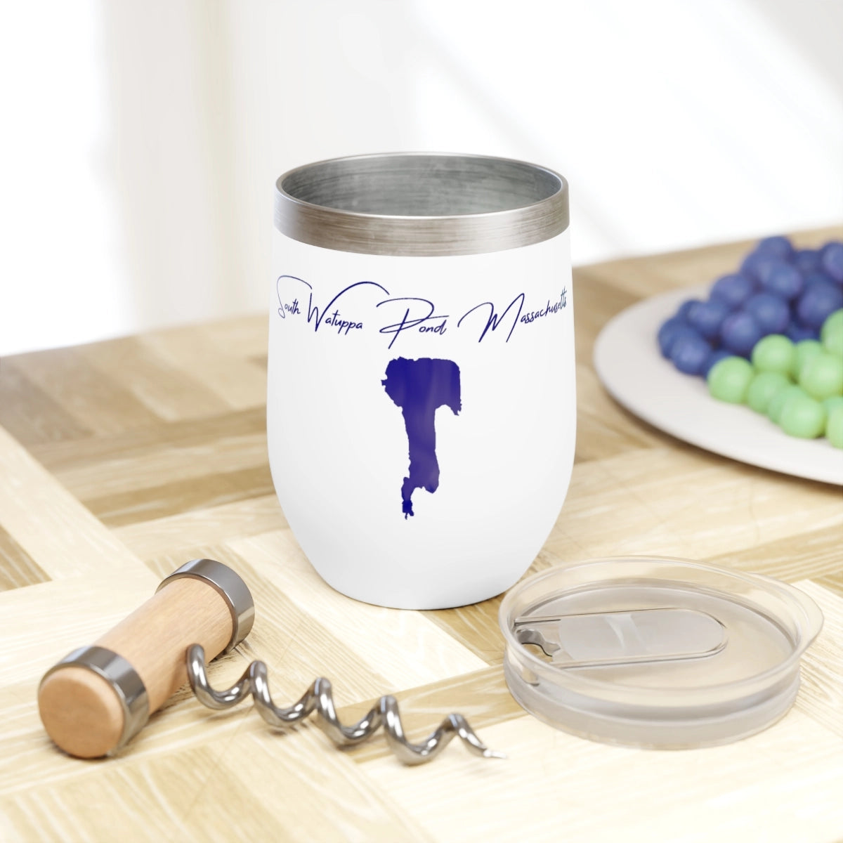 Massachusetts South Watuppa Pond  Wine Tumbler lifestyle view