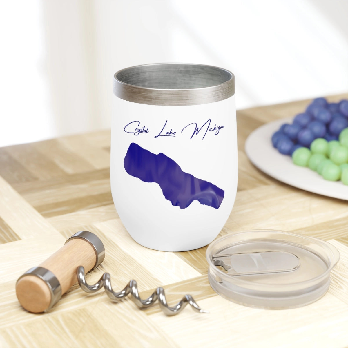 Michigan  Crystal Lake  Wine Tumbler lifestyle view