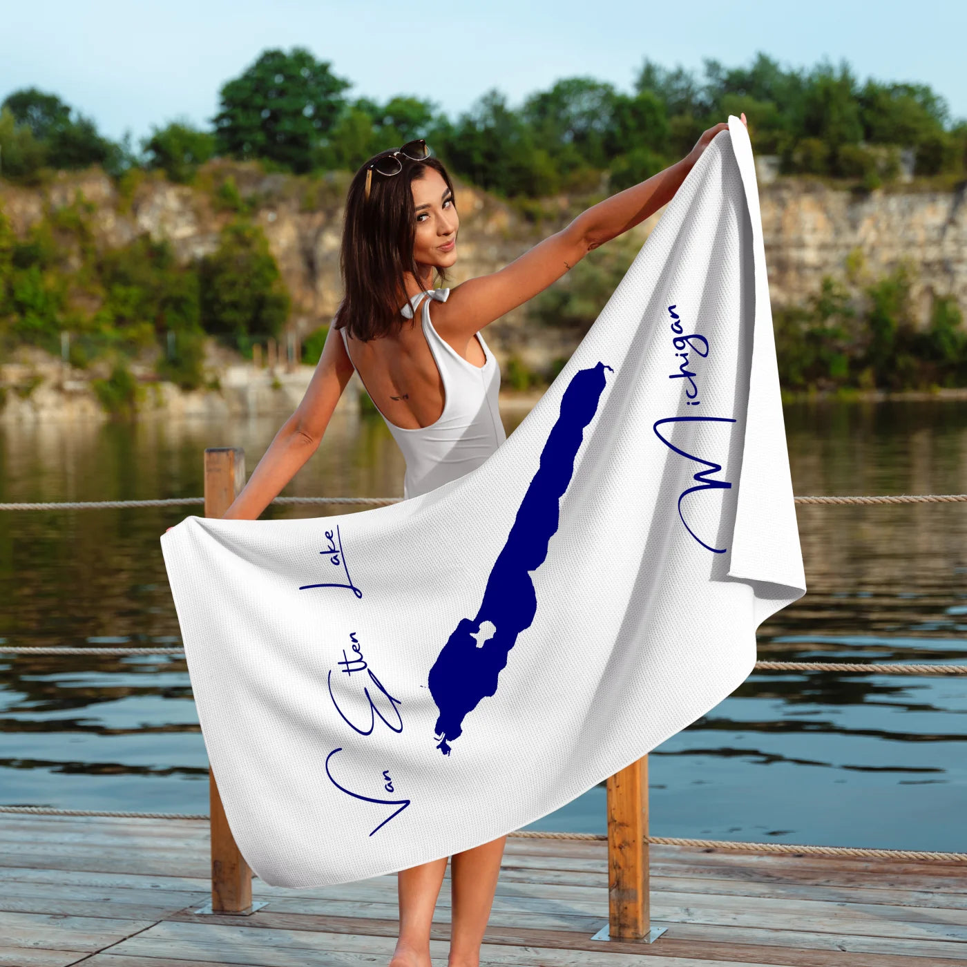 Michigan Van Etten Lake  ToteBag lifestyle view