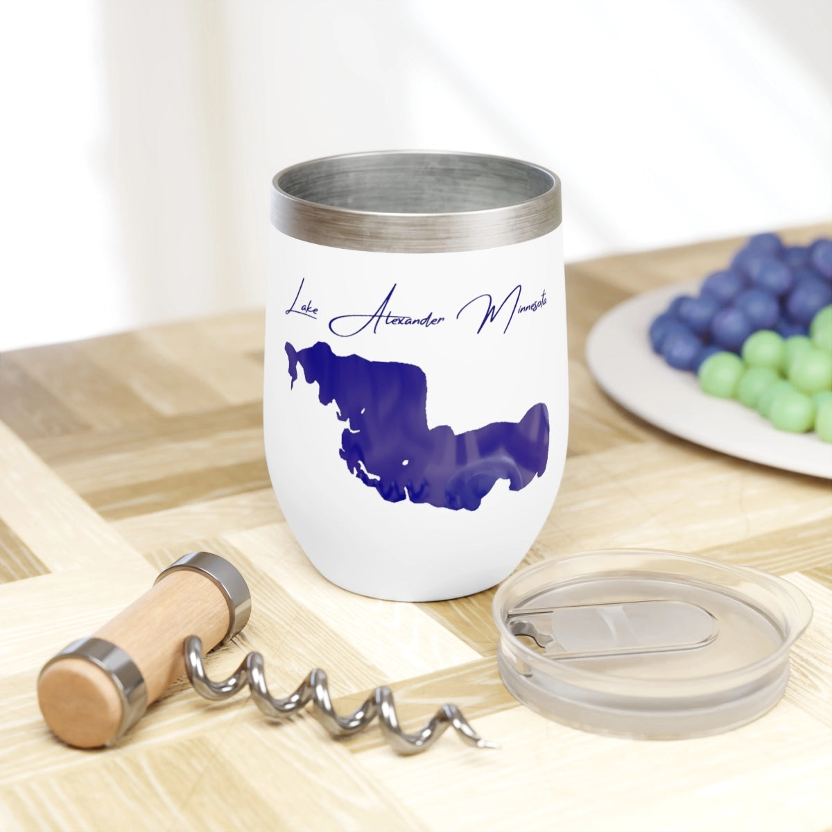 Minnesota  Lake Alexander  Wine Tumbler lifestyle view