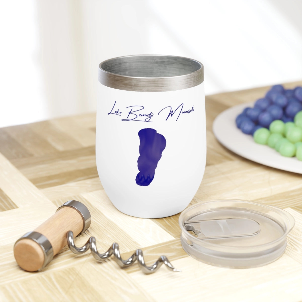 Minnesota Lake Bemidji  Wine Tumbler lifestyle view