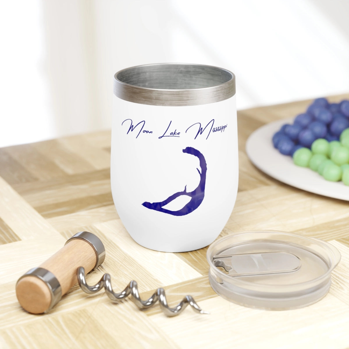 Mississippi Moon Lake  Wine Tumbler lifestyle view