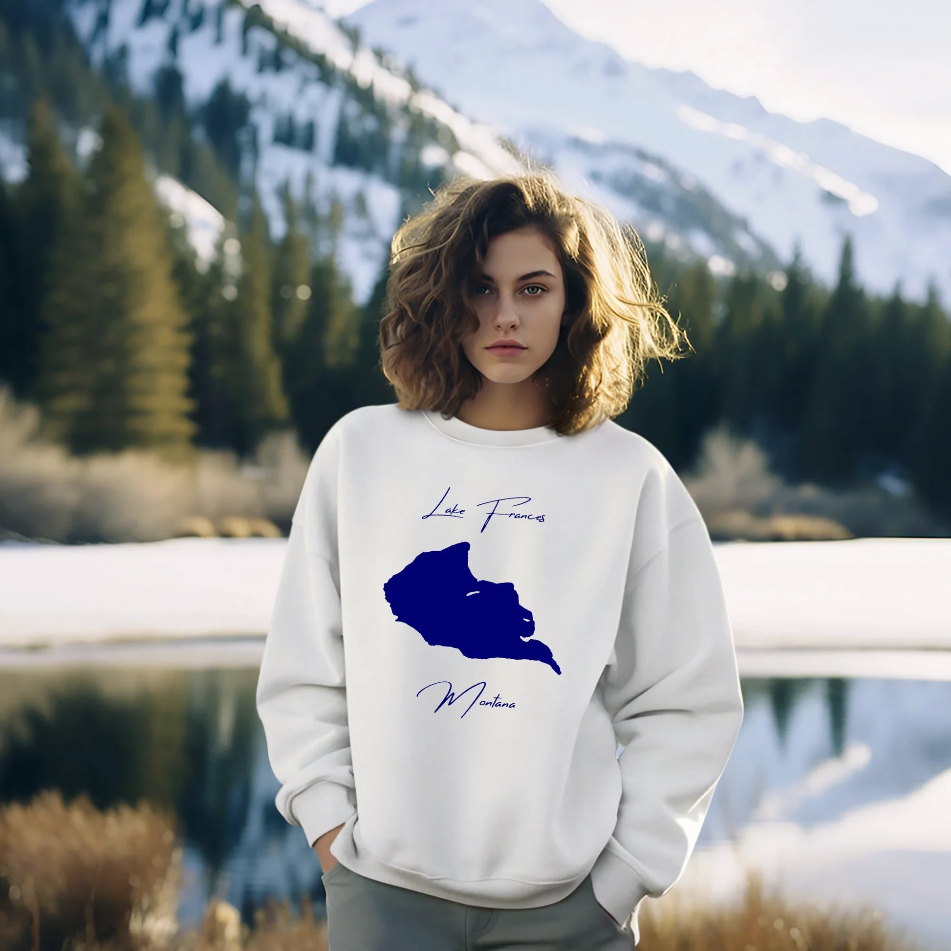 lifestyle image of Lake Frances Montana Sweatshirt