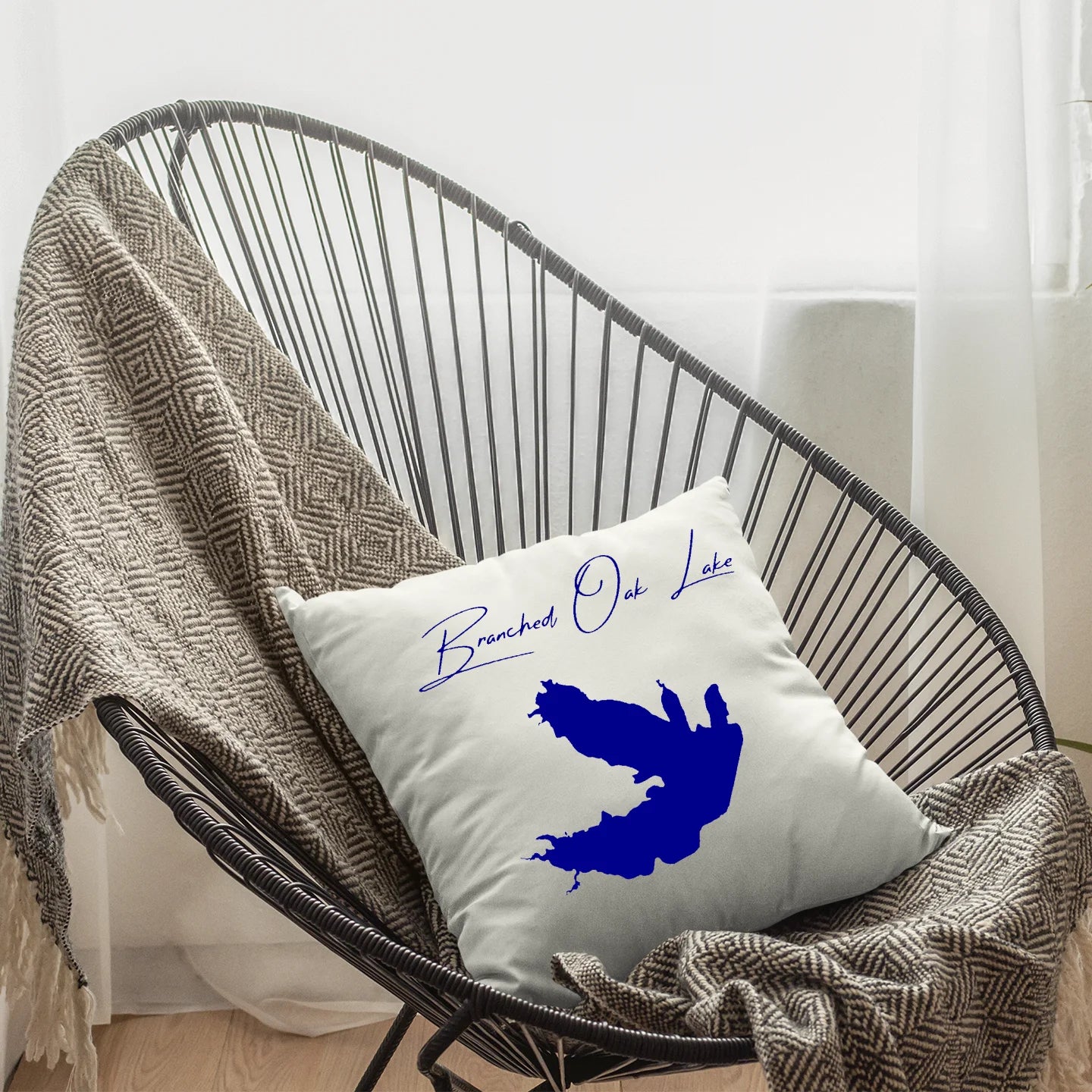 lifestyle image of Branched Oak Lake Nebraska Pillow