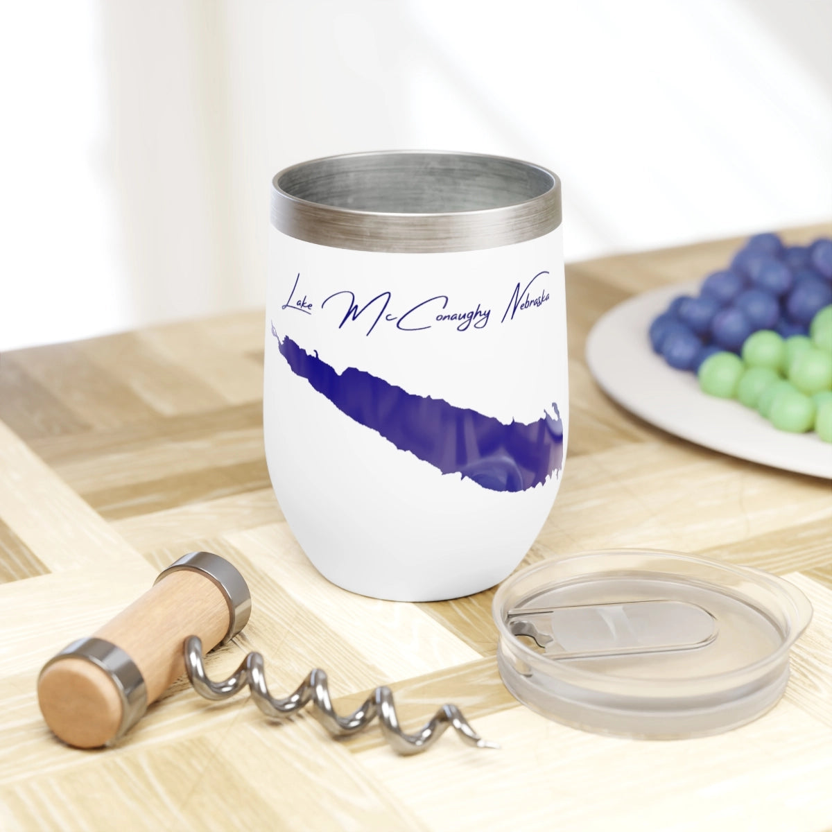 Nebraska Lake McConaughy  Wine Tumbler lifestyle view