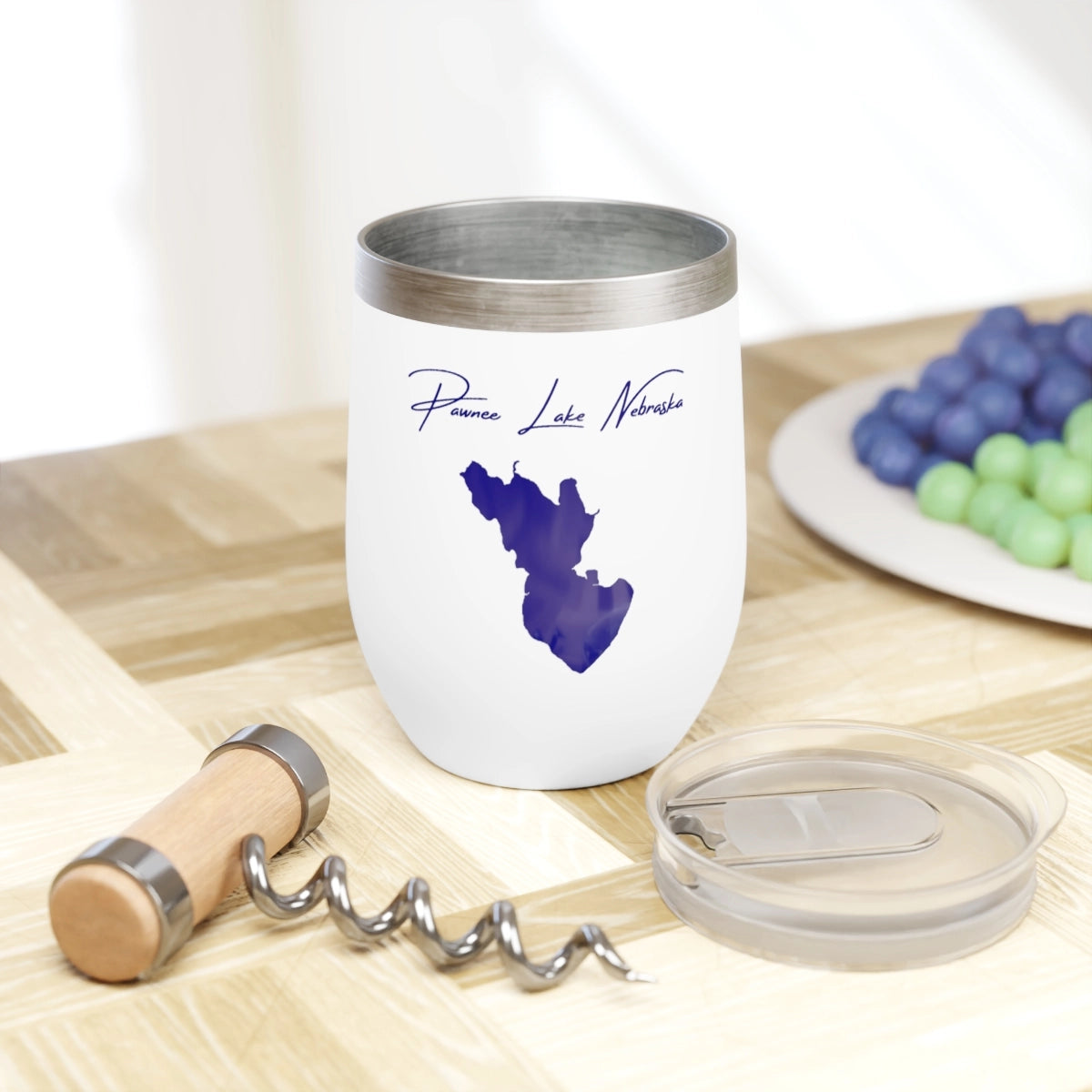 Nebraska Pawnee Lake  Wine Tumbler lifestyle view