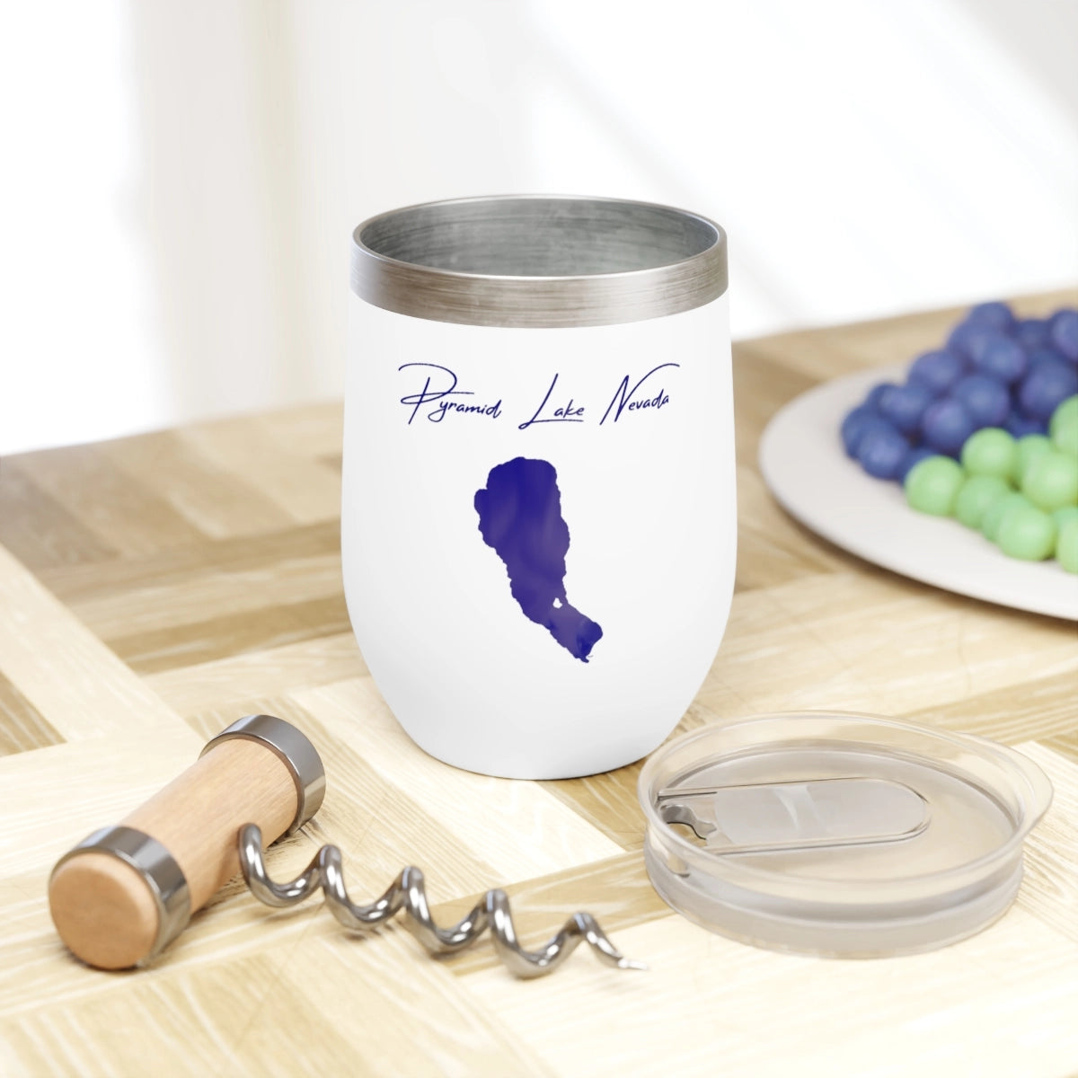 Nevada Pyramid Lake  Wine Tumbler lifestyle view