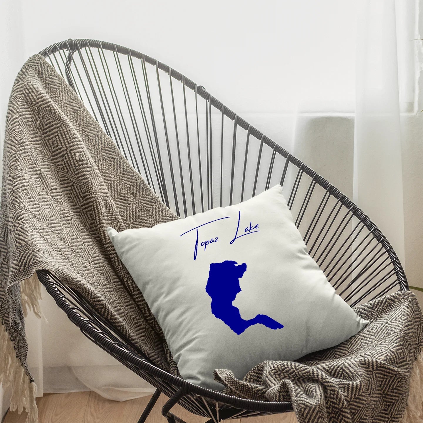 lifestyle image of Topaz Lake Nevada Pillow