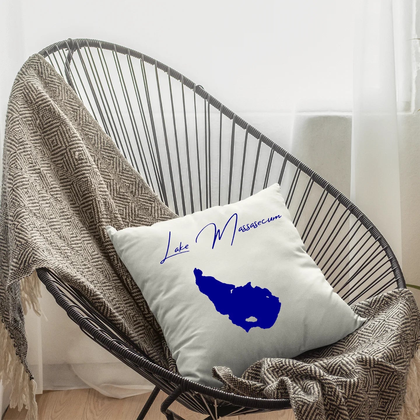 lifestyle image of Lake Massasecum New Hampshire Pillow