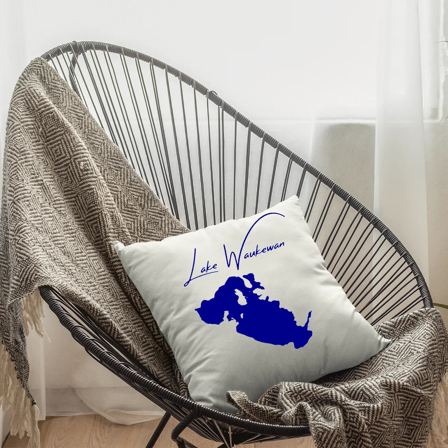 New Hampshire Lake Waukewan  Pillow lifestyle view