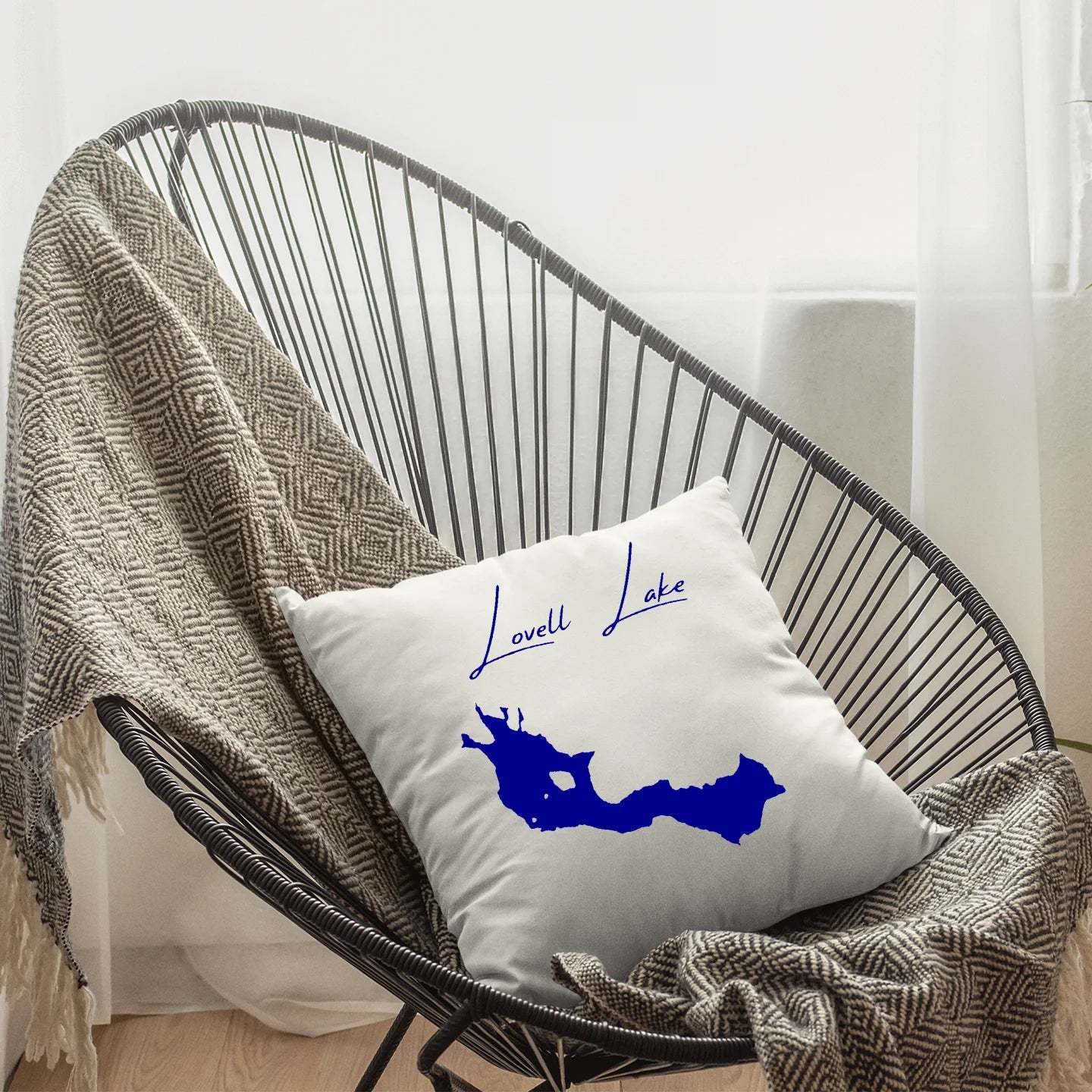 lifestyle image of Lovell Lake New Hampshire Pillow