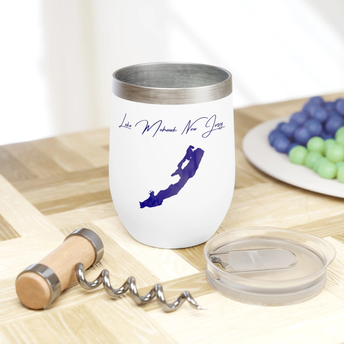 New Jersey  Lake Mohawk  Wine Tumbler lifestyle view